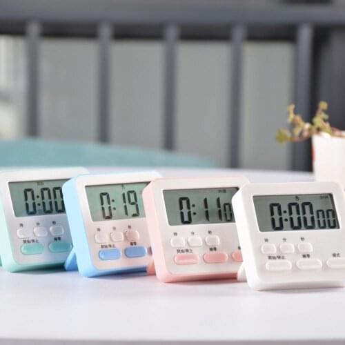 Bedside Silent Sweep Alarm Clock Multi-use Accurate Plastic Student Alarm Clock Kitchen Timer Desktop Decor for Home