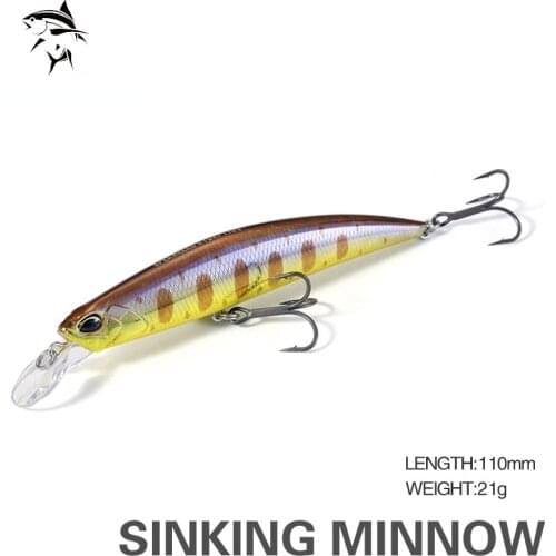 2021 Fishing Lure SPEARHEAD RYUKI 110 Wobbler Fishing Lure 110mm 21g Plastic Sinking Minnow Bass Pike Artificial Hard Bait