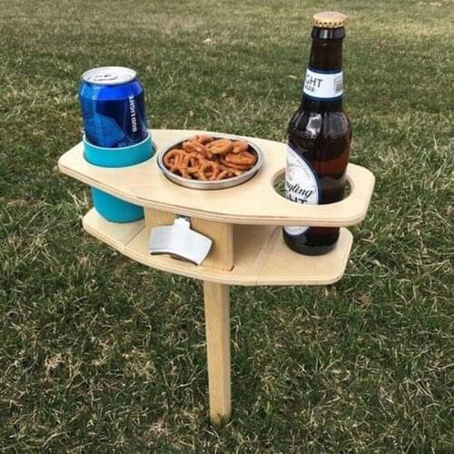 Outdoor Wine Table Portable Foldable Wine Table Picnics, Camping, Beach Wine Glass Racks Collapsible Racks