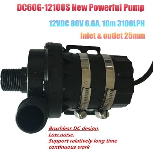 High Powerful Pump 12V DC Brushless Submersible Pump DC60G-12100S 80W 10m 3100LPH Stable Continuous Run