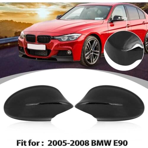 X Autohaux Pair Exterior Rear View Mirror Cover Cap Replacement Brand New Car Door Side Mirror Cover Caps for BMW E90 2005-2008