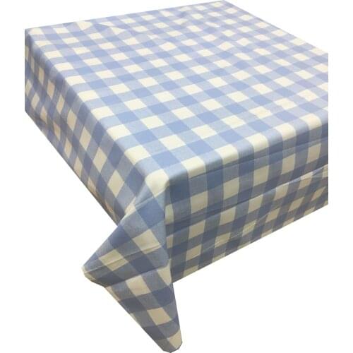 Zeren Home Blue White Panama Keteni Carefree Table Cloth 170x500 cm