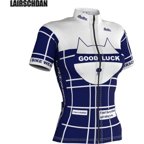 LairschDan Womens Blue Cyling Jersey Outdoor Road Bike Clothes Mtb Bicycle Short Sleeve Cycling Shirts Equipacion Ciclismo