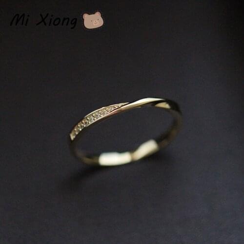 Mi Xiong 925 Sterling Silver Rings for Women Luxury Jewelry Thin Cute Wedding Engagement Elegant Classic Romantic Eternal Love