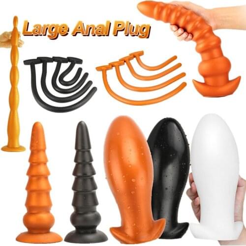 Liquid Silicone Huge Anal Dildo Big Butt Plug Vagina Anus Expander Stimulator Prostate Massager Adult Sex Toy For Men Women