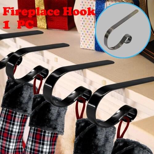 1 pcs Metal Hook Christmas Stocking Garlands Lights Holder Hooks Fireplace Table Hanger With Skid Design Multi-Purpose Hooks New