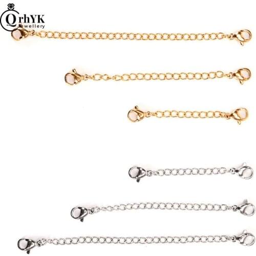 1Pcs Extension Chain 5/7.5/10cm Necklace Bracelets Anklets Extension Chain For DIY Jewelry Making Silver Gold Color