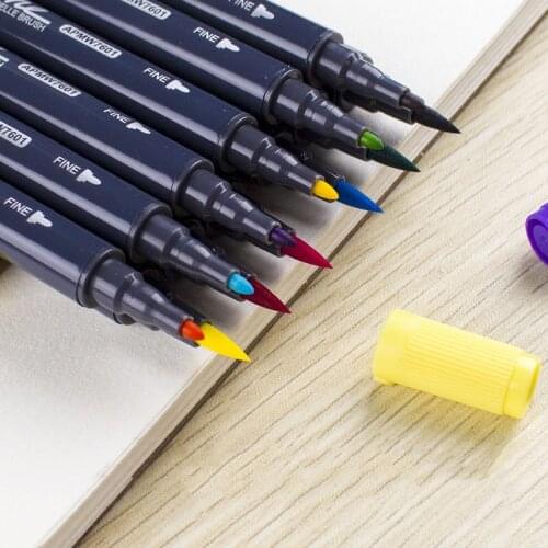 12/18/24 Colors Art Marker Pen Double tips Watercolor Brush Markers for Artist Manga Painting Drawing Supplies