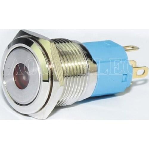 20PCS LAS3-16F-11DM 16mm LED illuminated momentary electric switch 16mm Momentary Dot light Push Button Switch