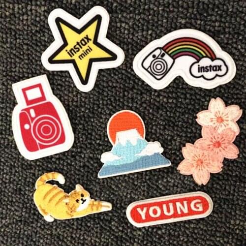 20pcs Star Cat Rainbow Flower Badge Embroidered Patches For Clothing Patch Heat Transfer Iron On Appliques Jacket Patchwork