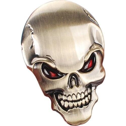 3D Metal Gold Black Skull Skeleton Car Motorcycle Decal Car Stickers car accessories interior parts