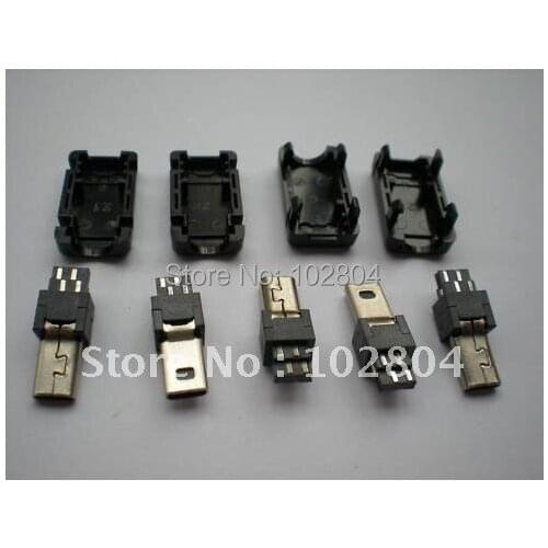 50 Pcs Per Lot Mini USB 8 Pin Plug Male Socket Connector with Plastic Shell