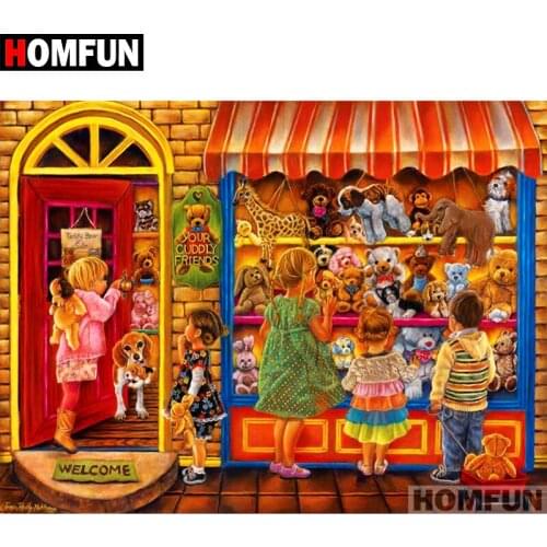 HOMFUN Full Square/Round Drill 5D DIY Diamond Painting "Toy store" Embroidery Cross Stitch 5D Home Decor Gift A07212