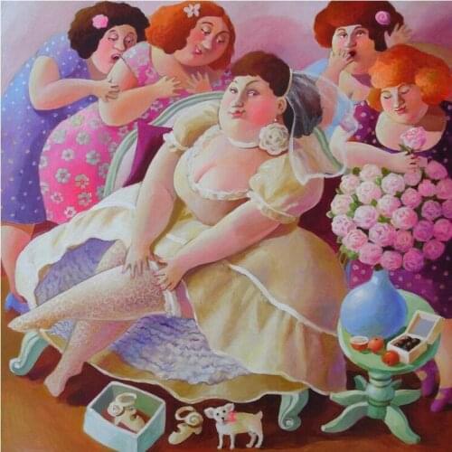 New Diy Diamond Painting Fat Ladies Cross Stitch Sexy Women Resin Stone Pasted Painting Square/Round Full drill Diamond Mosaic