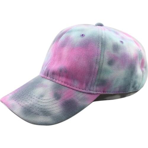 Unisex Stylish Gradient Color Tie Dye Anti UV Outdoor Sports Hat Baseball Cap