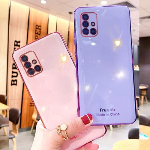 Luxury Silicone Case For Samsung Galaxy A71 phone Case For Galaxy A51 Cover Shockproof Stand Holder Case For Samsung A51 A71 5G