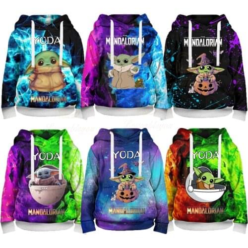 Baby-yoda Disney Cosplay Childrens Baby Hoodie Cute Young Cool Boys Girls Tops Kids 100-160 Clothing Sweatshirt Free Shipping