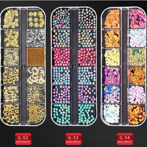 Anicure Geometry Jewelry Metal Rivet Rhinestone Star Moon Diamond Hollow Circle Gold For UV Frame Resin Jewelry Filling