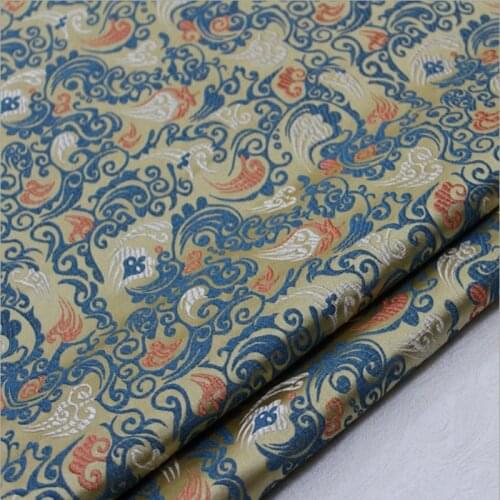 HLQON 75cm width satin yarn dyed brocade fabric for patchwork felt tissue cosplay dress children cloth coat bed sheet