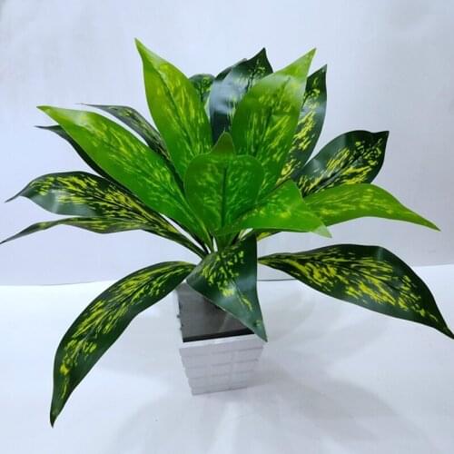 Artificial Evergreen Plant 18 Leaves Pseudofern Green Leaf Plant Bonsai For Wedding Home Garden Decoration