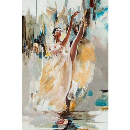 Ballerina Oil Painting on Canvas Sexy Dancing Woman Wall Art Painting for Bathroom Wall Decor Modern Arts Handmade No Framed