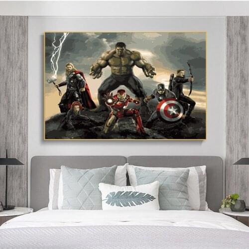 Canvas Painting Marvel The Avengers Posters and Prints Superhero Captain America Art Picture for Childrens Home Decoration