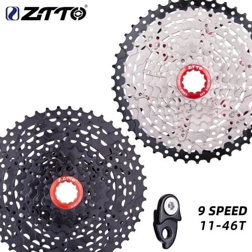 ZTTO MTB 9 Speed 11-46T Cassette with hanger extension 9s 46T Sprocket 9speed 9v k7 wide Ratios M430 M4000 M590 Mountain Bike