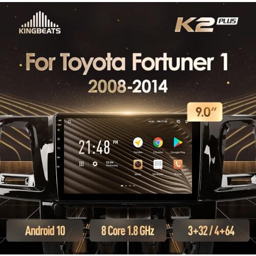 KingBeats Android 10 Octa-Core head unit HU 4G in Dash Car Radio Multimedia Video Player Navigation GPS For Toyota Fortuner 1 AN50 AN60 HILUX Revo Vigo 2008 - 2014 no dvd 2 din Double Din Android Car Stereo 2din