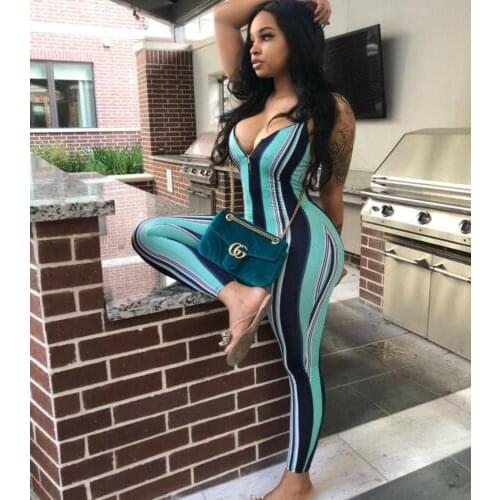 Retro Hot Women Playsuits Sexy Ladies Jumpsuit Striped Women Summer Casual Sleeveless Romper Pullover Tops