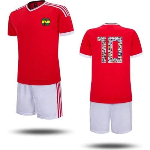 Customized Captain Tsubasa red Jersey Suit Football Clothing Sets Nankatsu Elementary School Tsubasa Ozora Cosplay Costume