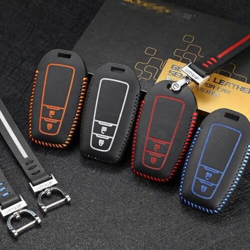 Leather key cover for toyota prado chr 2018 c-hr car key case wallet holder 2 button key case key Free shipping