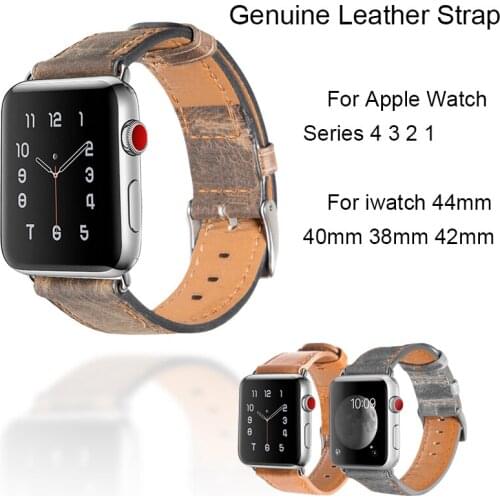 Leather Starp For Apple Watch Series 4 3 2 1 Vintage Watchband For iwatch 44mm 40mm 38mm 42mm loop Bracelet Replacement Band