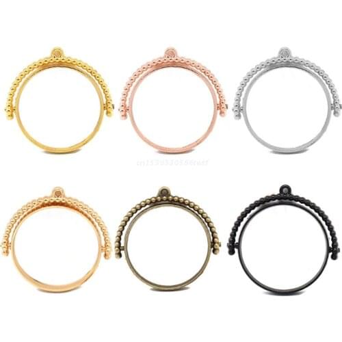 10Pcs Epoxy Resin Round Rotating Frame UV Resin DIY Keychain Pendant Open Bezels Resin Setting Frame Jewelry Making Dropship