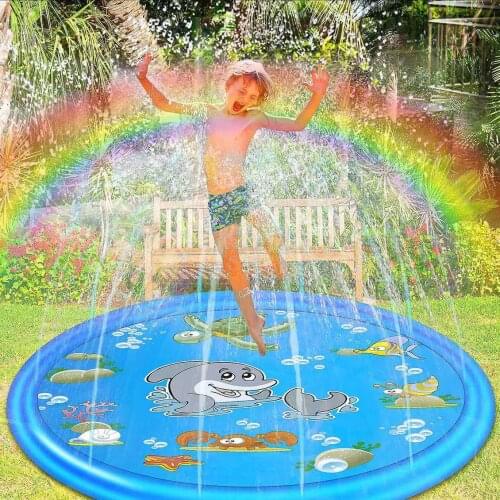 172cm Round Kid Inflatable Splash Play Pool Fun Water Playing Sprinkler Mat Yard Outdoor Summer PVC Mini Spray Swimming Pool