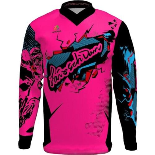 LairschDan Woman Downhill Bicycle Racing Pink Moto Sportwear 2021 Summer Offroad Enduro MTB Bike Jersey Maillot Ciclismo Mujer