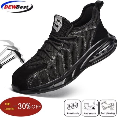 Lightweight and breathable safety shoes mens puncture-proof work sneakers mens indestructible shoes work boots steel toe shoes