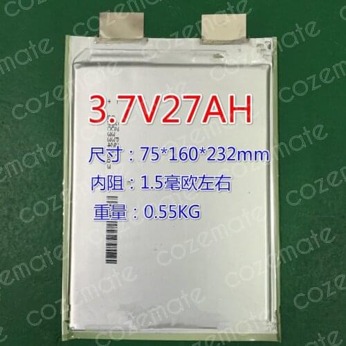 7pcs High Capacity 3.7v 27Ah Lithium Cell 20ah Lipo Polymer 28ah 30Ah for Diy Pack Electric Power Tool Deep Cycle Bike 24v Litio