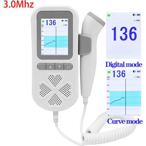 Dual Mode Medical Doppler Fetal 3.0MHz Heart Rate Monitor Home Pregnancy Baby Fetal Sound Heart Rate Detecto 0 Radiation
