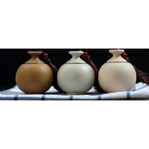 Mini ceramic tea can small powder can ceramic sealed high-end travel tea can tea storage canister set kitchen tea container