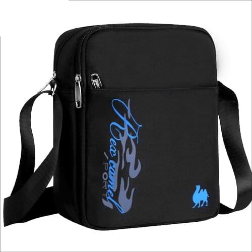 Men Small Shoulder Bag Nylon Crossbody Bag Casual Sports Zipper Soft Print Bag