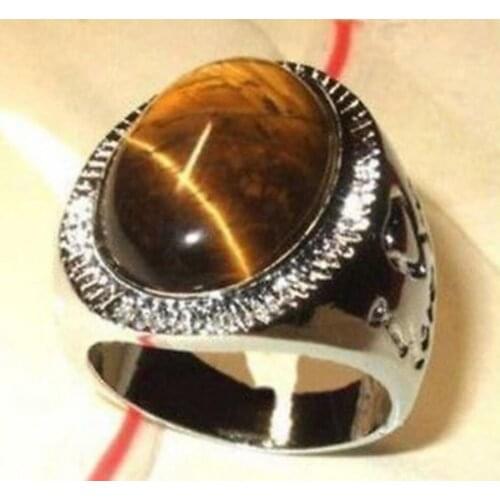 Free Shipping NEW hot Beautiful fashion Tibet Silver Brown jade mens ring size 8, 9 ,10 ,11