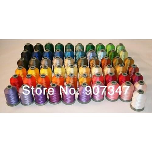 Gift thread Set 63 assorted Brother color embroidery machine sewing thread + 4 tubes colored prewound bobbin style A(SA156)