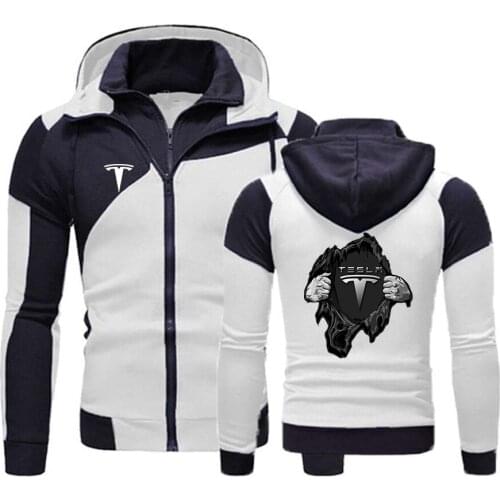 2021 New Tesla Car Logo Autumn Men Jackets Zipper Sweatshirts Hoody Fleece Cotton Hoodies Male Clothing Long sleeve latest Coats