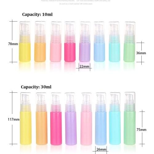 20x30ml Empty Plastic Cosmetic Refillable Bottle with Pump Nozzle for Lotion Emulsion Travel/Sample/Trial Makeup Packaging Tools