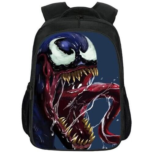 Venom Boys Girls School Bags 16inch Schoolbags Children Backpack kids Cartoon Spiderman Bookbag Kids Mochila Infantil