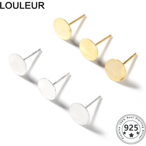 10pcs/lot 4 6 8mm 925 Sterling Silver Flat Earring Pin Earring Stud Needle Post Flat Base Pins DIY Jewelry Making Findings