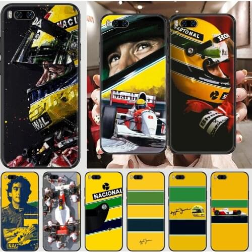 Racing Ayrton Senna Phone case For Xiaomi Mi Max Note 3 A2 A3 8 9 9T 10 Lite Pro Ultra black soft Etui silicone cover painting