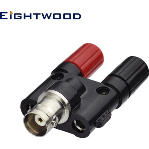 Eightwood 5PCS BNC to Dual BANANA RF Coaxial Adapter BNC Jack Female to Dual BANANA Jack Female U-Shape Connector Between Series