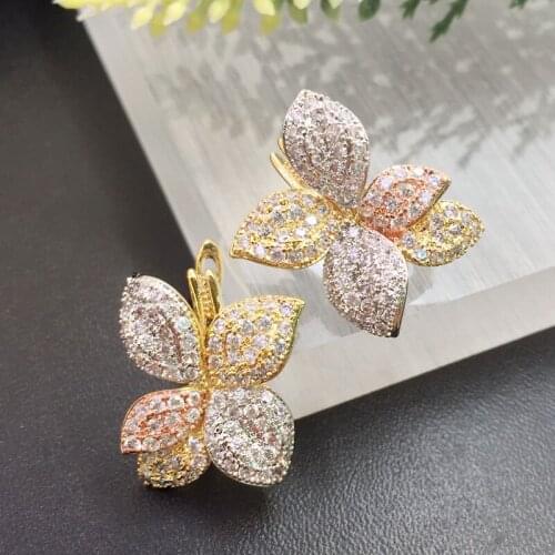 Vanifin Fashion Jewelry Graceful Butterfly Ear Loops Micro Plated Romantic Banquet Wedding Party Earrings Bridal Daily Best Gif