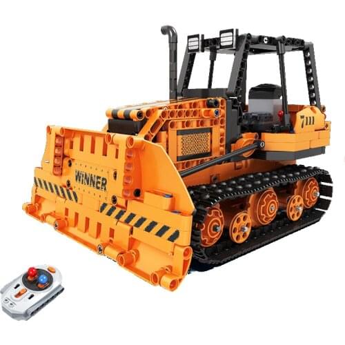 Winner 7111 775pcs City Remote Control RC Engineering Bulldozer Electric Building Blocks Toys For Childrn